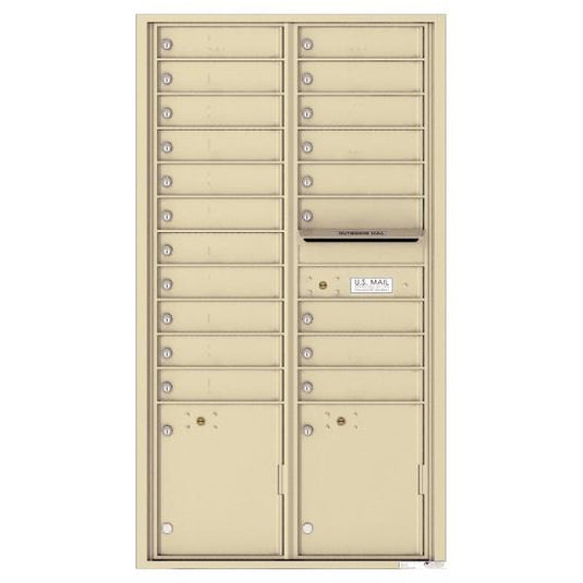 4C16D-20 - 20 Tenant Doors with 2 Parcel Lockers and Outgoing Mail Compartment - 4C Wall Mount Max Height Mailboxes