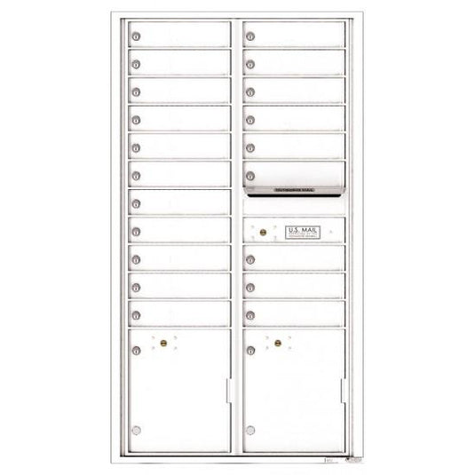 4C16D-20 - 20 Tenant Doors with 2 Parcel Lockers and Outgoing Mail Compartment - 4C Wall Mount Max Height Mailboxes