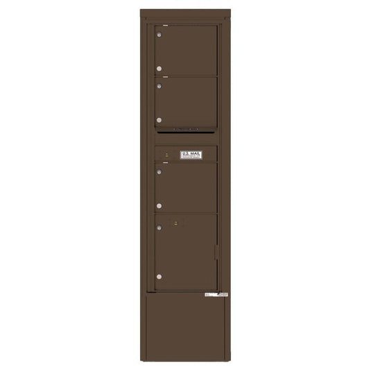 4C16S-03-D - 3 Tenant Doors with 1 Parcel Locker and Outgoing Mail Compartment - 4C Depot Mailbox Module