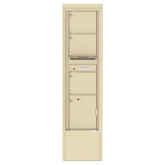 4C16S-03-D - 3 Tenant Doors with 1 Parcel Locker and Outgoing Mail Compartment - 4C Depot Mailbox Module