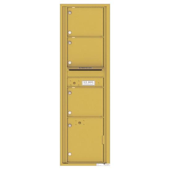 Load image into Gallery viewer, 4C16S-03 - 3 Oversized Tenant Doors with 1 Parcel Locker and Outgoing Mail Compartment - 4C Wall Mount Max Height Mailboxes