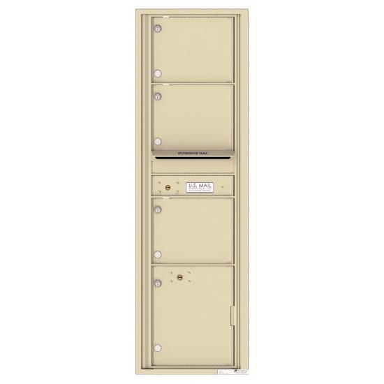 Load image into Gallery viewer, 4C16S-03 - 3 Oversized Tenant Doors with 1 Parcel Locker and Outgoing Mail Compartment - 4C Wall Mount Max Height Mailboxes
