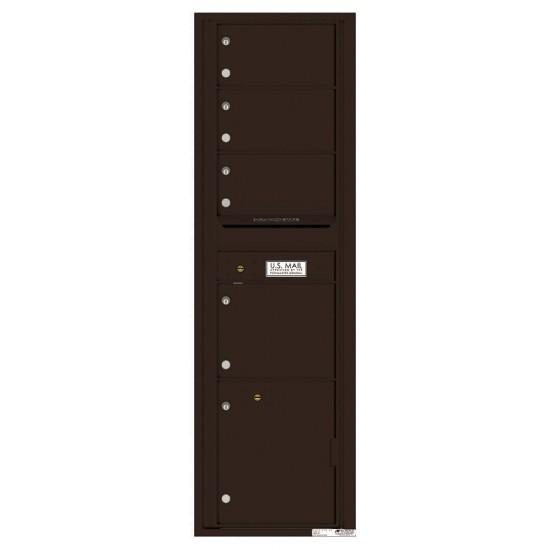 Load image into Gallery viewer, 4C16S-04 - 4 Oversized Tenant Doors with 1 Parcel Locker and Outgoing Mail Compartment - 4C Wall Mount Max Height Mailboxes