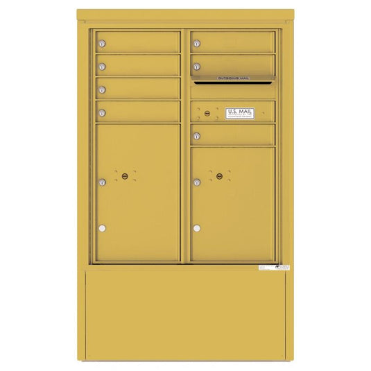 4CADD-07-D - 7 Tenant Doors with 2 Parcel Lockers and Outgoing Mail Compartment - 4C Depot Mailbox Module