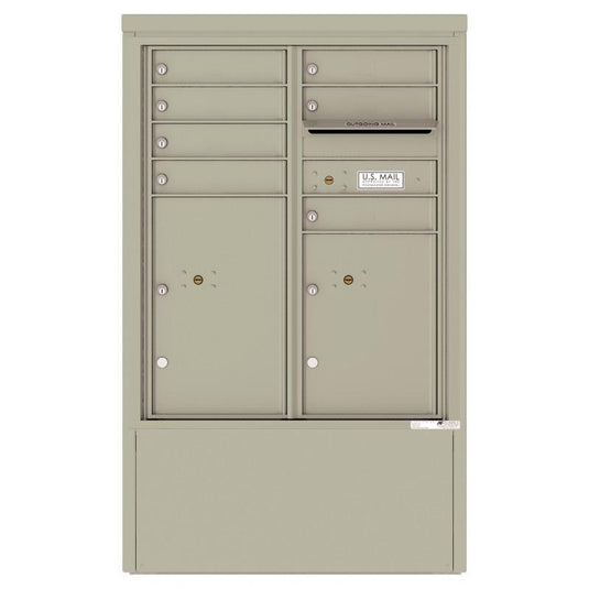 4CADD-07-D - 7 Tenant Doors with 2 Parcel Lockers and Outgoing Mail Compartment - 4C Depot Mailbox Module