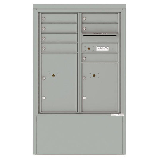 4CADD-07-D - 7 Tenant Doors with 2 Parcel Lockers and Outgoing Mail Compartment - 4C Depot Mailbox Module