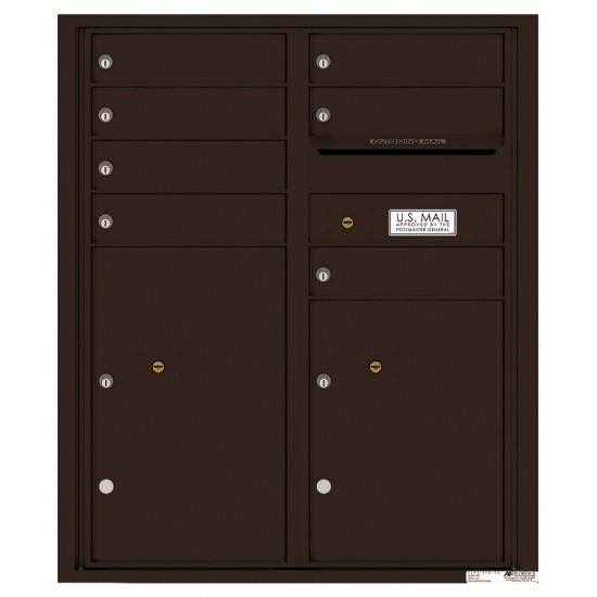 Load image into Gallery viewer, 4CADD-07 - 7 Tenant Doors with 2 Parcel Lockers and Outgoing Mail Compartment - 4C Wall Mount ADA Max Height Mailboxes