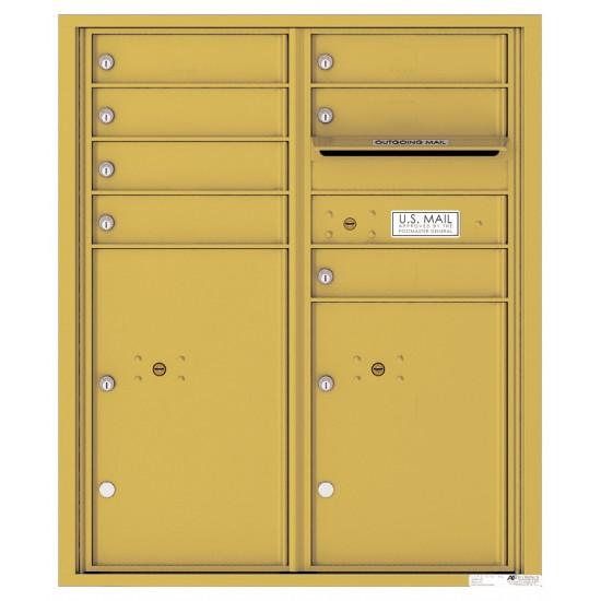 Load image into Gallery viewer, 4CADD-07 - 7 Tenant Doors with 2 Parcel Lockers and Outgoing Mail Compartment - 4C Wall Mount ADA Max Height Mailboxes