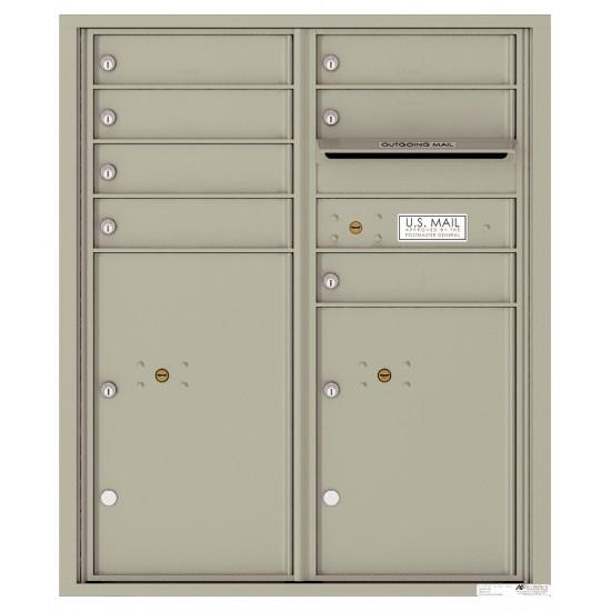 Load image into Gallery viewer, 4CADD-07 - 7 Tenant Doors with 2 Parcel Lockers and Outgoing Mail Compartment - 4C Wall Mount ADA Max Height Mailboxes