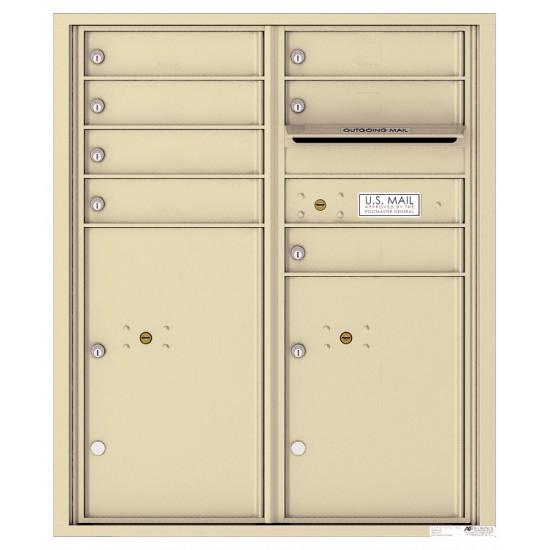 Load image into Gallery viewer, 4CADD-07 - 7 Tenant Doors with 2 Parcel Lockers and Outgoing Mail Compartment - 4C Wall Mount ADA Max Height Mailboxes