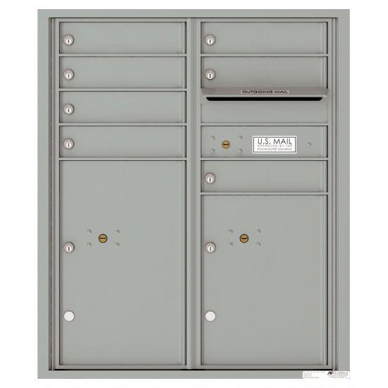 Load image into Gallery viewer, 4CADD-07 - 7 Tenant Doors with 2 Parcel Lockers and Outgoing Mail Compartment - 4C Wall Mount ADA Max Height Mailboxes