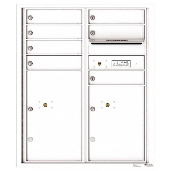 Load image into Gallery viewer, 4CADD-07 - 7 Tenant Doors with 2 Parcel Lockers and Outgoing Mail Compartment - 4C Wall Mount ADA Max Height Mailboxes