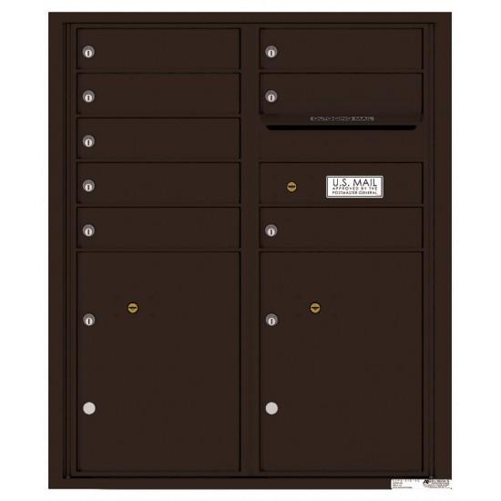 Load image into Gallery viewer, 4CADD-08 - 8 Tenant Doors with 2 Parcel Lockers and Outgoing Mail Compartment - 4C Wall Mount ADA Max Height Mailboxes