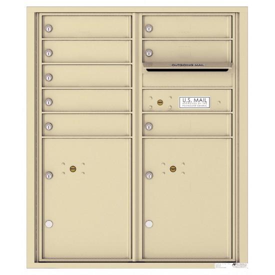 Load image into Gallery viewer, 4CADD-08 - 8 Tenant Doors with 2 Parcel Lockers and Outgoing Mail Compartment - 4C Wall Mount ADA Max Height Mailboxes