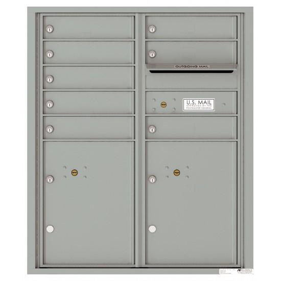 Load image into Gallery viewer, 4CADD-08 - 8 Tenant Doors with 2 Parcel Lockers and Outgoing Mail Compartment - 4C Wall Mount ADA Max Height Mailboxes