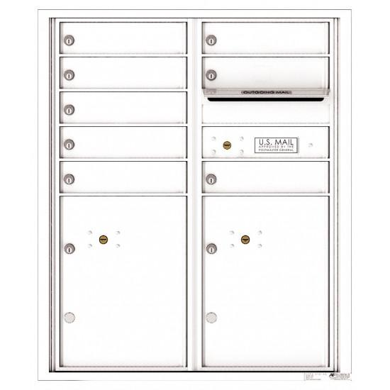 Load image into Gallery viewer, 4CADD-08 - 8 Tenant Doors with 2 Parcel Lockers and Outgoing Mail Compartment - 4C Wall Mount ADA Max Height Mailboxes