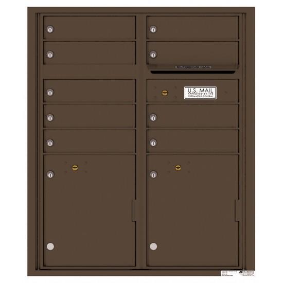 Load image into Gallery viewer, 4CADD-09 - 9 Tenant Doors with 2 Parcel Lockers and Outgoing Mail Compartment - 4C Wall Mount ADA Max Height Mailboxes