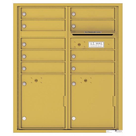 Load image into Gallery viewer, 4CADD-09 - 9 Tenant Doors with 2 Parcel Lockers and Outgoing Mail Compartment - 4C Wall Mount ADA Max Height Mailboxes