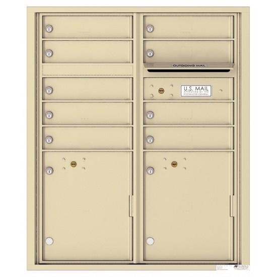 Load image into Gallery viewer, 4CADD-09 - 9 Tenant Doors with 2 Parcel Lockers and Outgoing Mail Compartment - 4C Wall Mount ADA Max Height Mailboxes