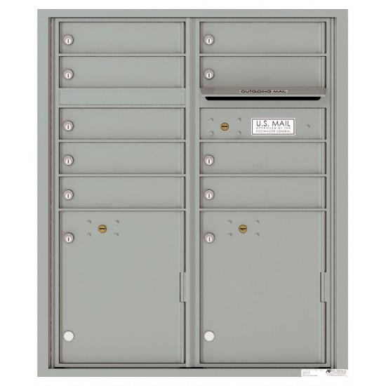 Load image into Gallery viewer, 4CADD-09 - 9 Tenant Doors with 2 Parcel Lockers and Outgoing Mail Compartment - 4C Wall Mount ADA Max Height Mailboxes