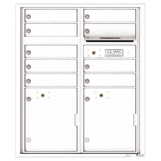 Load image into Gallery viewer, 4CADD-09 - 9 Tenant Doors with 2 Parcel Lockers and Outgoing Mail Compartment - 4C Wall Mount ADA Max Height Mailboxes
