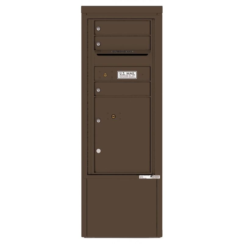 Load image into Gallery viewer, 4CADS-03-D - 3 Tenant Doors with 1 Parcel Locker and Outgoing Mail Compartment - 4C Depot Mailbox Module