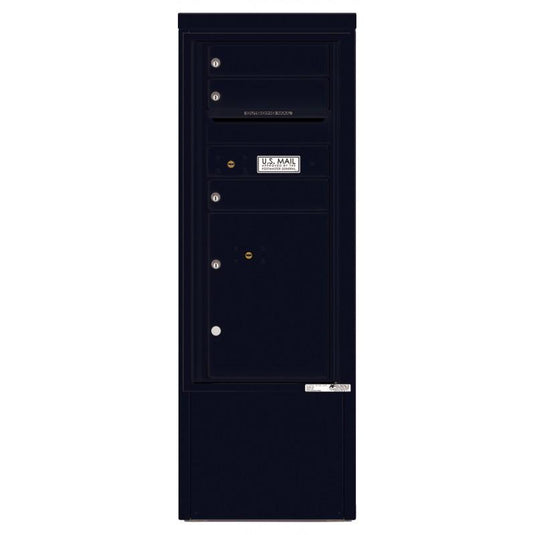 4CADS-03-D - 3 Tenant Doors with 1 Parcel Locker and Outgoing Mail Compartment - 4C Depot Mailbox Module