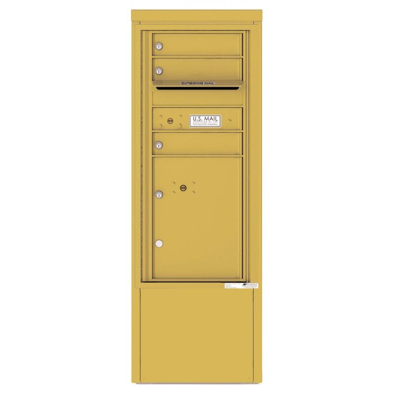 Load image into Gallery viewer, 4CADS-03-D - 3 Tenant Doors with 1 Parcel Locker and Outgoing Mail Compartment - 4C Depot Mailbox Module