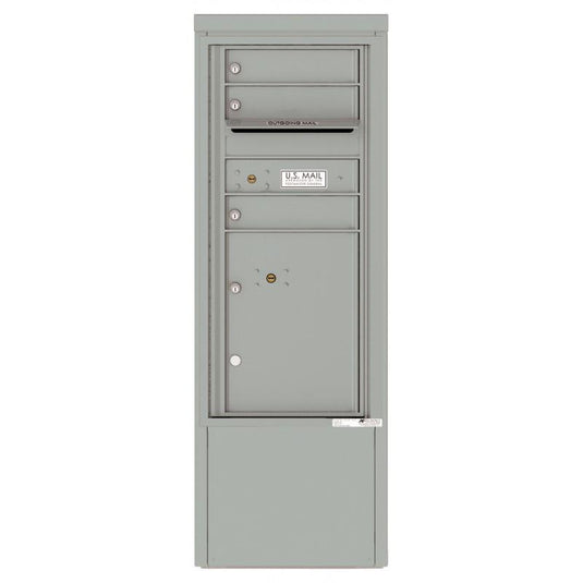 4CADS-03-D - 3 Tenant Doors with 1 Parcel Locker and Outgoing Mail Compartment - 4C Depot Mailbox Module