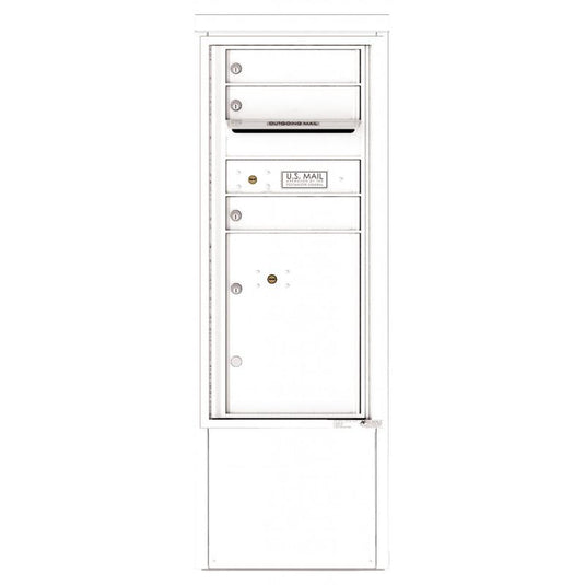 4CADS-03-D - 3 Tenant Doors with 1 Parcel Locker and Outgoing Mail Compartment - 4C Depot Mailbox Module