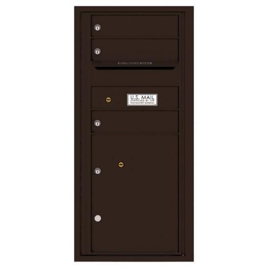 Load image into Gallery viewer, 4CADS-03 - 3 Tenant Doors with 1 Parcel Locker and Outgoing Mail Compartment - 4C Wall Mount ADA Max Height Mailboxes