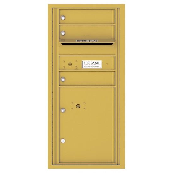 Load image into Gallery viewer, 4CADS-03 - 3 Tenant Doors with 1 Parcel Locker and Outgoing Mail Compartment - 4C Wall Mount ADA Max Height Mailboxes