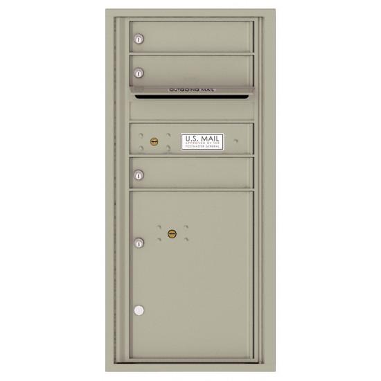 Load image into Gallery viewer, 4CADS-03 - 3 Tenant Doors with 1 Parcel Locker and Outgoing Mail Compartment - 4C Wall Mount ADA Max Height Mailboxes