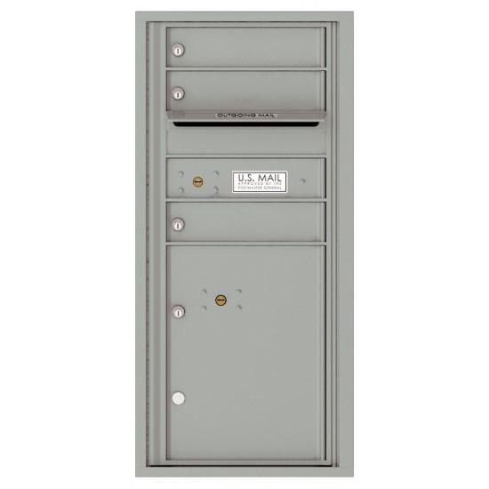 Load image into Gallery viewer, 4CADS-03 - 3 Tenant Doors with 1 Parcel Locker and Outgoing Mail Compartment - 4C Wall Mount ADA Max Height Mailboxes
