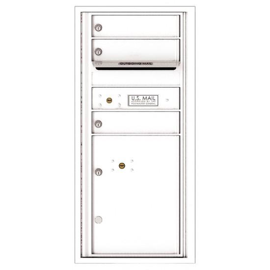 Load image into Gallery viewer, 4CADS-03 - 3 Tenant Doors with 1 Parcel Locker and Outgoing Mail Compartment - 4C Wall Mount ADA Max Height Mailboxes