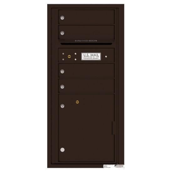 Load image into Gallery viewer, 4CADS-04 - 4 Tenant Doors with 1 Parcel Locker and Outgoing Mail Compartment - 4C Wall Mount ADA Max Height Mailboxes