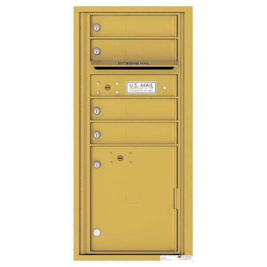Load image into Gallery viewer, 4CADS-04 - 4 Tenant Doors with 1 Parcel Locker and Outgoing Mail Compartment - 4C Wall Mount ADA Max Height Mailboxes