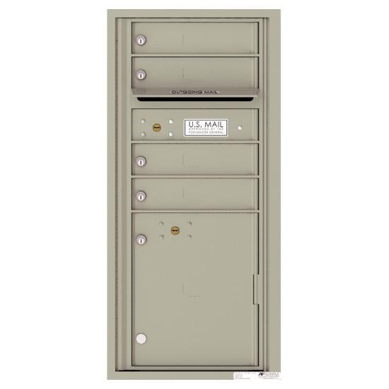 Load image into Gallery viewer, 4CADS-04 - 4 Tenant Doors with 1 Parcel Locker and Outgoing Mail Compartment - 4C Wall Mount ADA Max Height Mailboxes