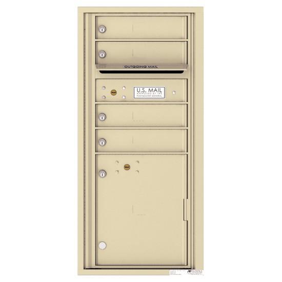 Load image into Gallery viewer, 4CADS-04 - 4 Tenant Doors with 1 Parcel Locker and Outgoing Mail Compartment - 4C Wall Mount ADA Max Height Mailboxes