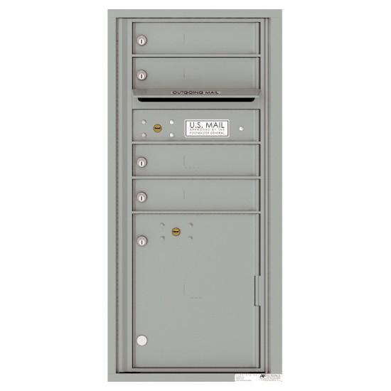 Load image into Gallery viewer, 4CADS-04 - 4 Tenant Doors with 1 Parcel Locker and Outgoing Mail Compartment - 4C Wall Mount ADA Max Height Mailboxes