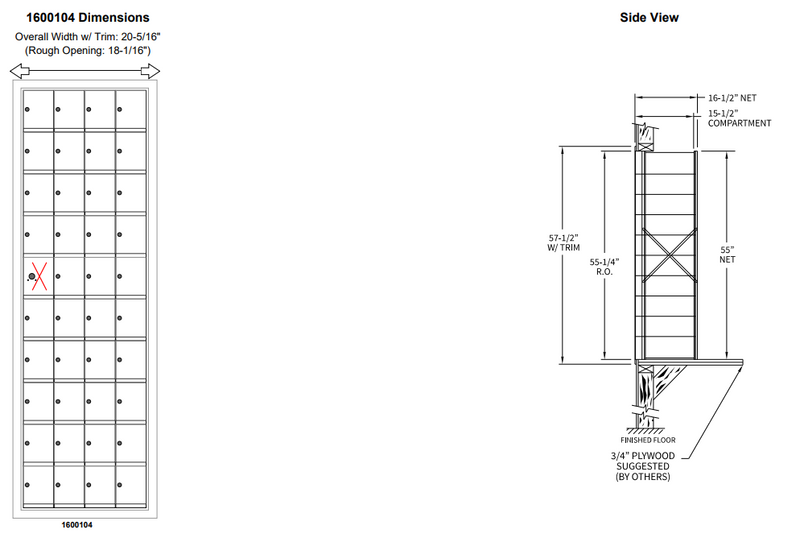 Load image into Gallery viewer, 1600104A - Standard 40 Door Horizontal Mailbox Unit - Front Loading - (39 Useable; 10
