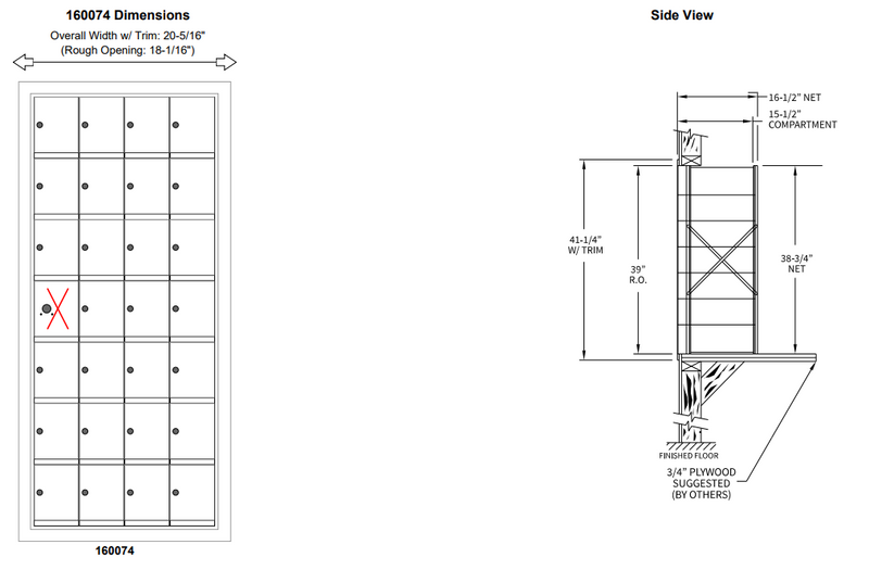 Load image into Gallery viewer, 160074A - Standard 28 Door Horizontal Mailbox Unit - Front Loading - (27 Useable; 7
