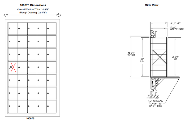 Load image into Gallery viewer, 160075A - Standard 35 Door Horizontal Mailbox Unit - Front Loading - (34 Useable; 7
