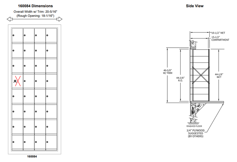 Load image into Gallery viewer, 160084A - Standard 32 Door Horizontal Mailbox Unit - Front Loading - (31 Useable; 8
