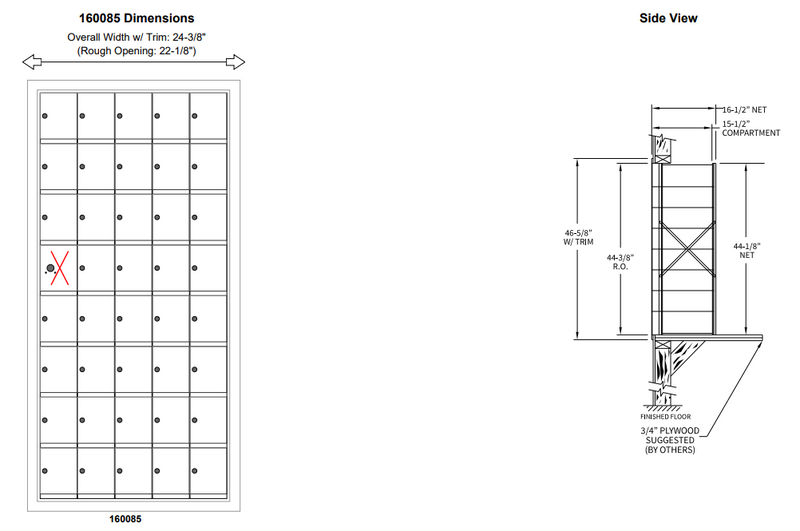 Load image into Gallery viewer, 160085A - Standard 40 Door Horizontal Mailbox Unit - Front Loading - (39 Useable; 8
