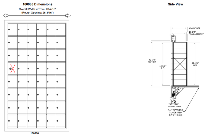 Load image into Gallery viewer, 160086A - Standard 48 Door Horizontal Mailbox Unit - Front Loading - (47 Useable; 8
