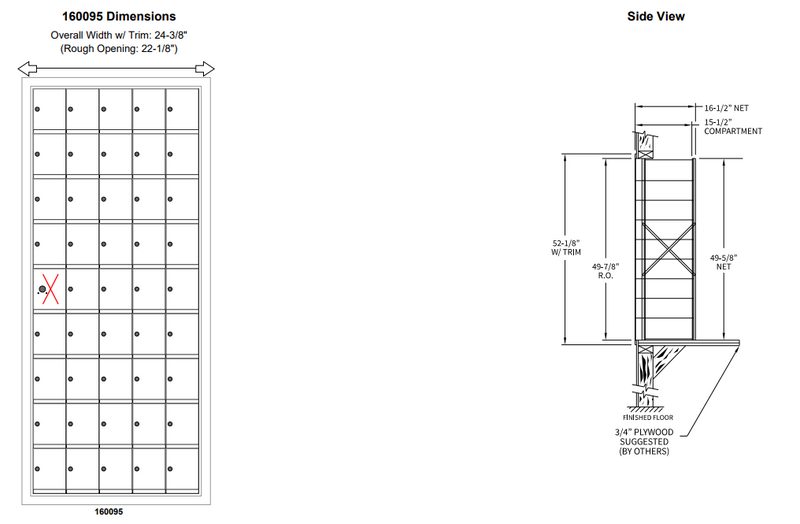 Load image into Gallery viewer, 160095A - Standard 45 Door Horizontal Mailbox Unit - Front Loading - (44 Useable; 9
