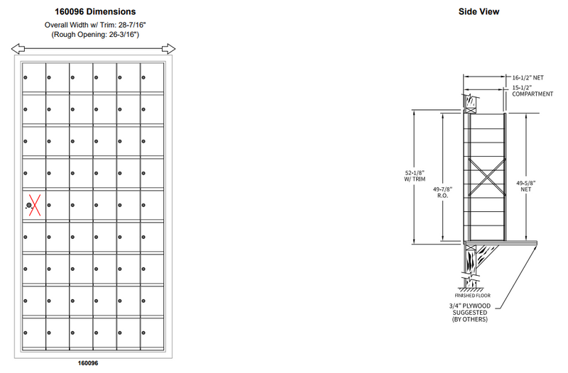 Load image into Gallery viewer, 160096A - Standard 54 Door Horizontal Mailbox Unit - Front Loading - (53 Useable; 9
