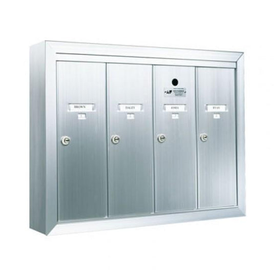 12504 - Standard 4 Door Vertical Mailbox Unit - Front Loading