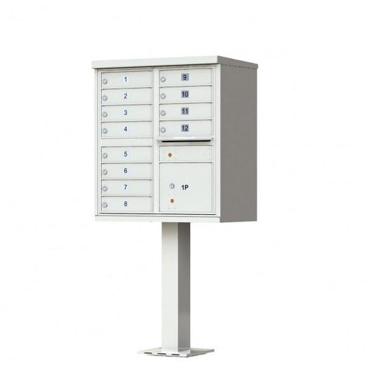 1570-12AF - 12 Tenant Door Standard Style CBU Mailbox (Pedestal Included) - Type 2